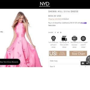 Bright pink Sherri Hill size 0 prom/pageant formalwear with cutouts, 3D flowers